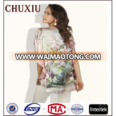 CX8032 series top quality green,purple silk blouse shirts for ladies