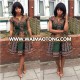 M2854 Traditional African Clothing Print Dashiki Dress Short Sleeve Casual Dress